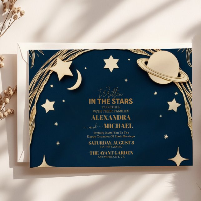 Invitación Boda de la Marina Celeste con Luna Creciente de Or (Subido por el creador)