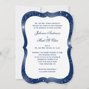 Invitación Boda de la Marina con Sunbustos Blancos