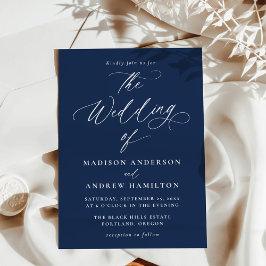 Invitación Boda de la Marina de caligrafía moderna y elegante