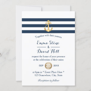 Invitación Boda de la Marina de los Anclajes de Oro