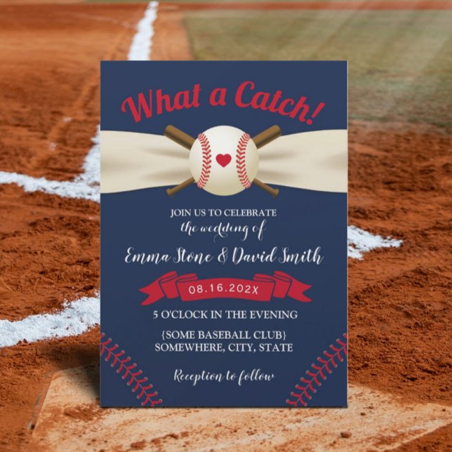 Invitación Boda de la Marina Elegante de Béisbol Love Sports (Subido por el creador)
