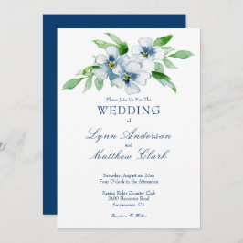 Invitación Boda de la Marina Elegante y Floral Blanca