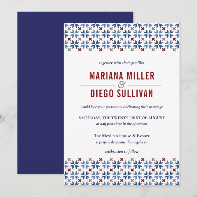 Invitación Boda de la Marina Española y del Mediterráneo de l (Anverso / Reverso)