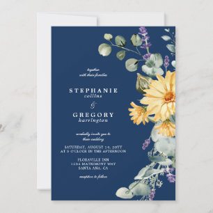 Invitación Boda de la Marina Eucalyptus Yellow Florals