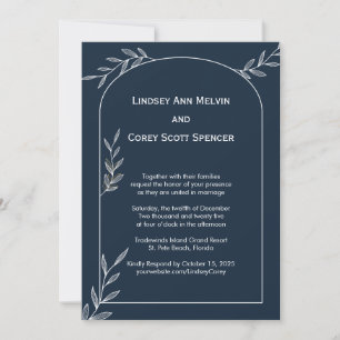 Invitación Boda de la Marina Moderna y la Hoja Blanca