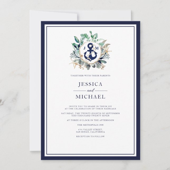 Invitación Boda de la Marina Náutica Rusa (Anverso)
