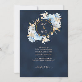 Invitación Boda de la Marina Profunda y del Azul del Hielo
