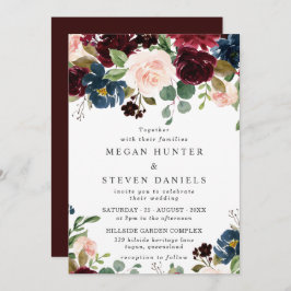 Invitación Boda de la Marina Rubor Deep Red Wine Burgundy