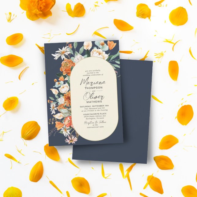 Invitación Boda de la Marina Rustica Floral de Doble Arco (Subido por el creador)