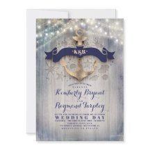 Boda de la Marina y Oro Náutica Rustica Anchor Bea