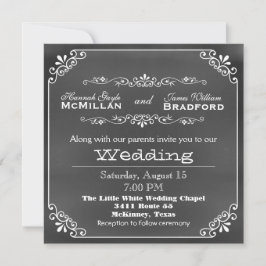 Invitación Boda de la mirada del tablero de tiza de la