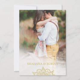 Invitación Boda de la Moda Oro Rosa, de estilo indio formal