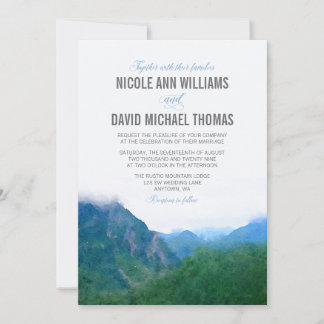 Invitación Boda de la montaña acuarela