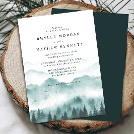 Invitación Boda de la montaña de acuarela rusa