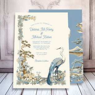 Invitación Boda de la Naturaleza del Bayou asiático floral de