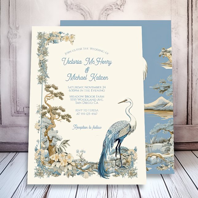 Invitación Boda de la Naturaleza del Bayou asiático floral de (Subido por el creador)