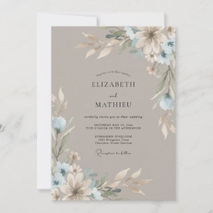 Invitación Boda de la naturaleza en tono apagado taupe