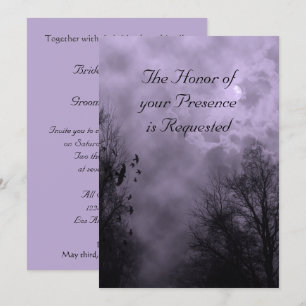 Invitación Boda de la niebla púrpura de Ravens y Sky