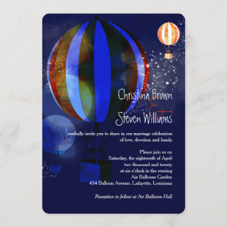 Invitación Boda de la noche del amor en los globos aerostátic
