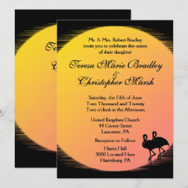 Invitación Boda de la noche del sol con llamas