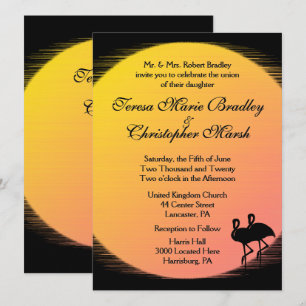 Invitación Boda de la noche del sol con llamas