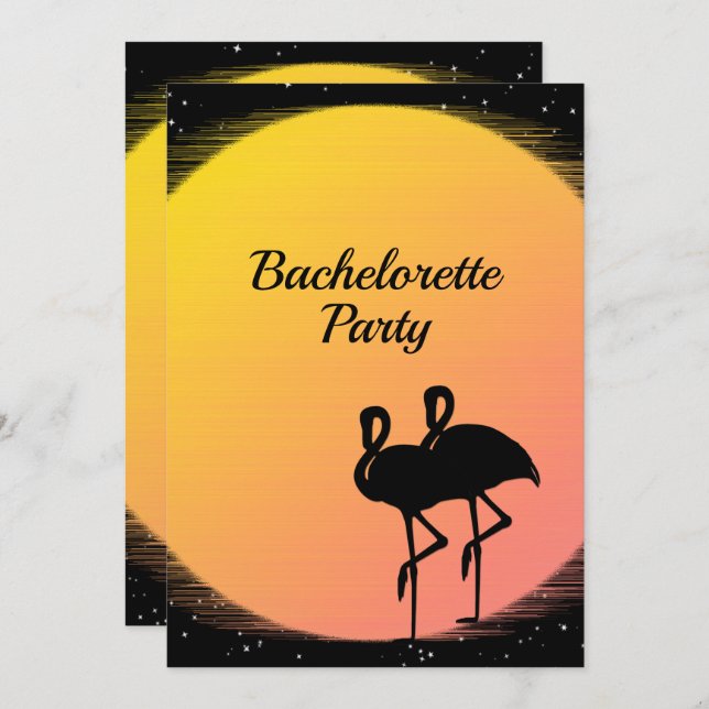 Invitación Boda de la noche del sol con llamas (Anverso / Reverso)