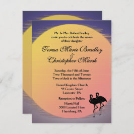 Invitación Boda de la noche del sol con llamas