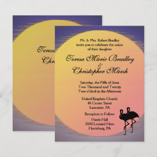 Invitación Boda de la noche del sol con llamas