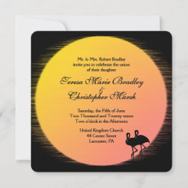 Invitación Boda de la noche del sol con llamas