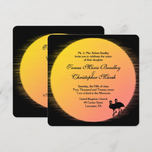 Invitación Boda de la noche del sol con llamas