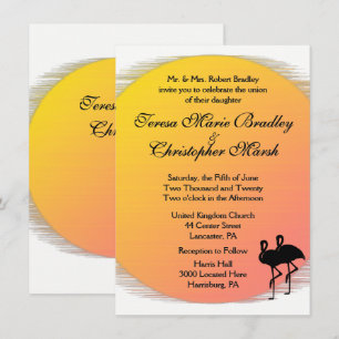 Invitación Boda de la noche del sol con llamas