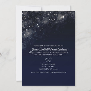 Invitación Boda de la noche estrellada del polvo de la estrel