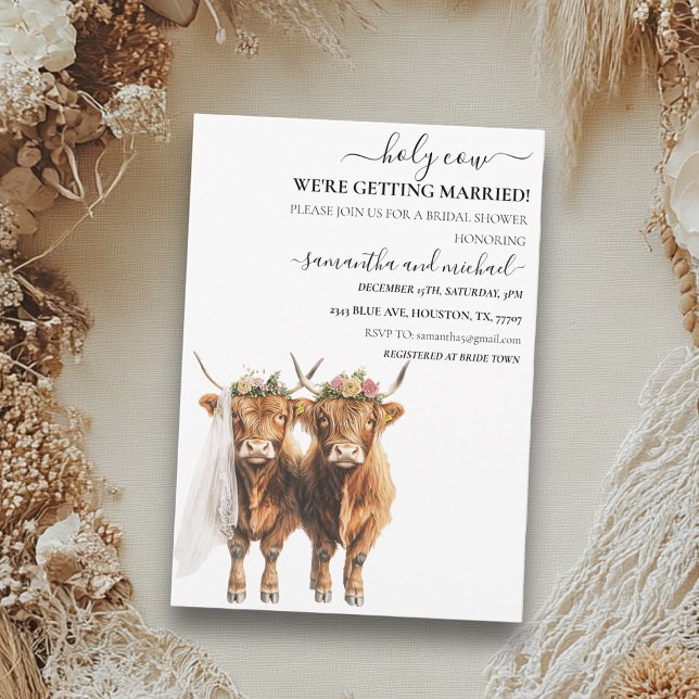 Invitación Boda de la novia Holy Cow Highland (Subido por el creador)