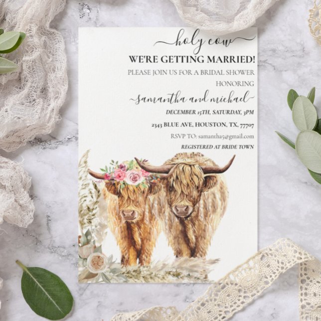 Invitación Boda de la novia Holy Cow Highland (Subido por el creador)