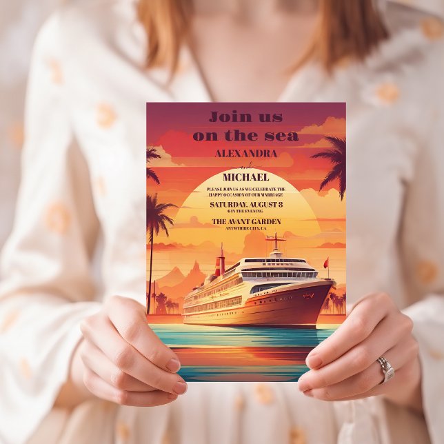Invitación Boda de la Palm de Cruceros Costal Seascape Beach (Subido por el creador)