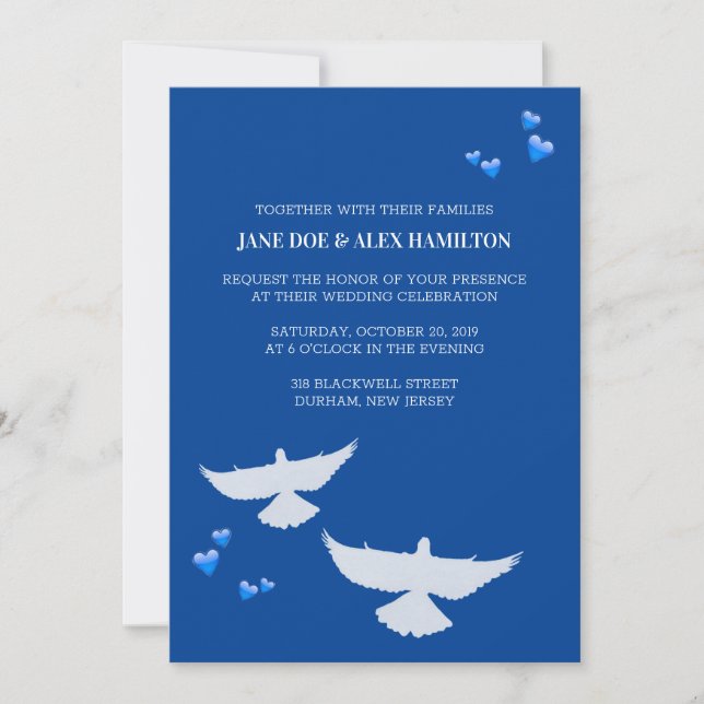 Invitación Boda de la paloma (Anverso)