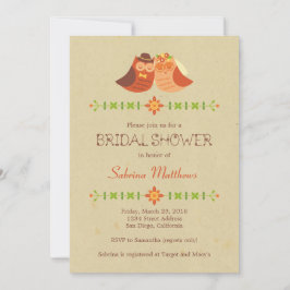 Invitación Boda de la pareja de búhos de Boho Lovebird