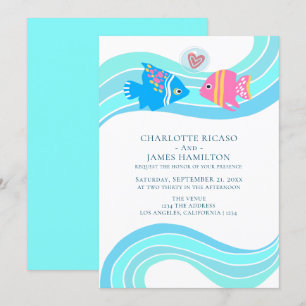Invitación Boda de la Pareja de Peces Tropicales