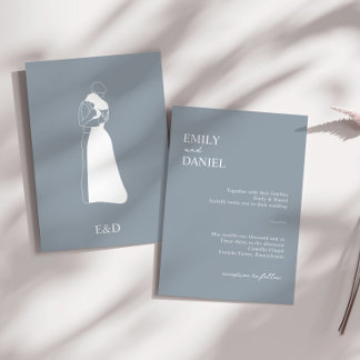 Invitación Boda de la Pareja Dusty Blue