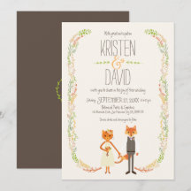 Boda de la Pareja Fox y Cat Woodland Whimsical