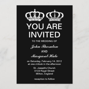 Invitación Boda de la pareja real blanca negra