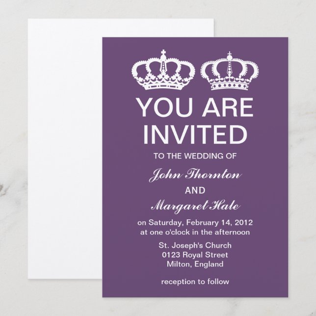 Invitación Boda de la pareja real de Ametist (Anverso / Reverso)