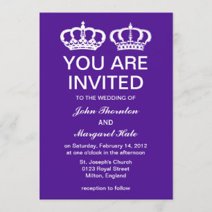 Invitación Boda de la pareja real morada