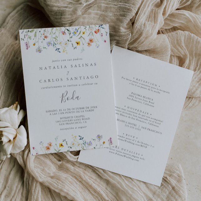 Invitación Boda de la parte posterior de la bandera floral si (Subido por el creador)