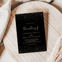 Boda de la película Gold Confetti caligraphy Scrip