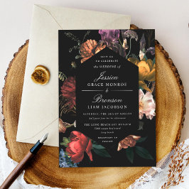 Invitación Boda de la pintura holandesa romántica floral oscu