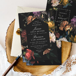 Invitación Boda de la pintura holandesa romántica floral oscu