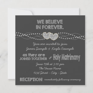 Invitación Boda de la placa de dos corazones