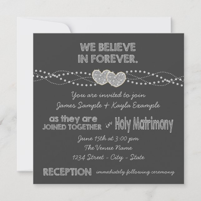 Invitación Boda de la placa de dos corazones (Anverso)