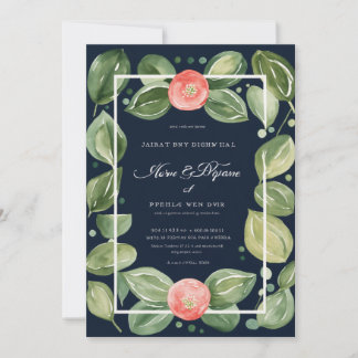 Invitación Boda de la planta de Gouache Oscuro Polka Dot Pepe